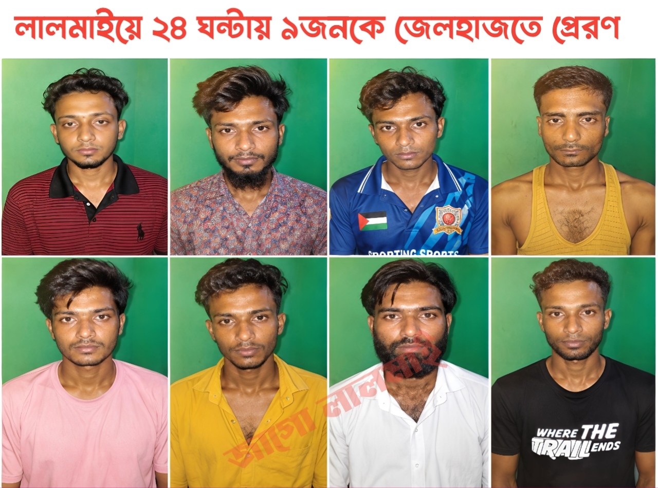 লালমাইয়ে ২৪ ঘণ্টার যৌথ অভিযান: ৯ মাদকসেবী ও কারবারি কারাগারে  ​